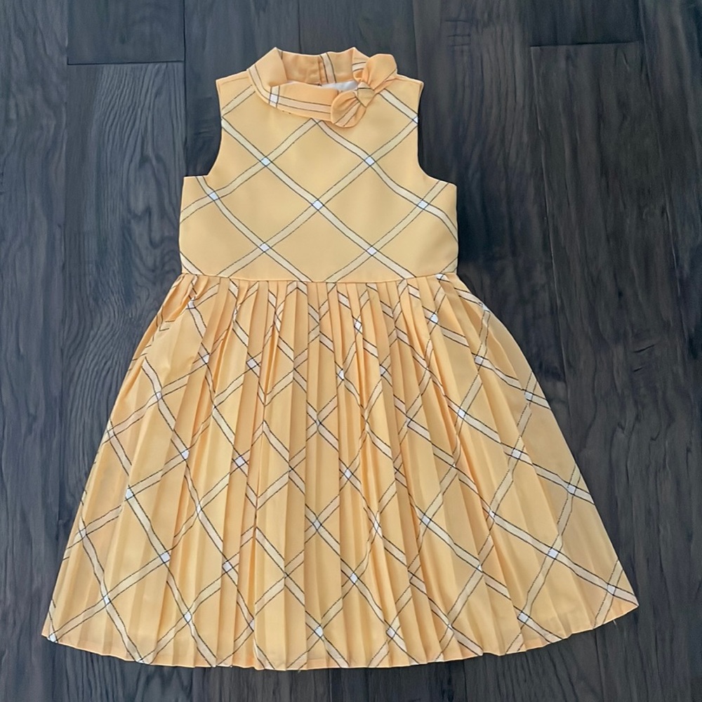 Janie and Jack Pleated Gold Dress - Size 4